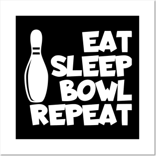 Bowling eat sleep bowl repeat Posters and Art